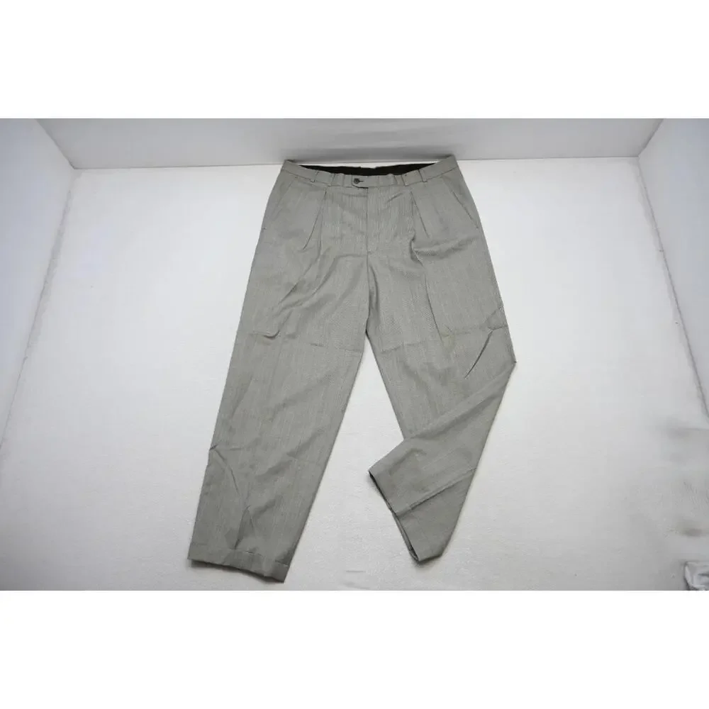Jhane Barnes Wool Plaid Pleated 2 Button Suit Pants Jacket‎ Mens 40 x 31 44 L